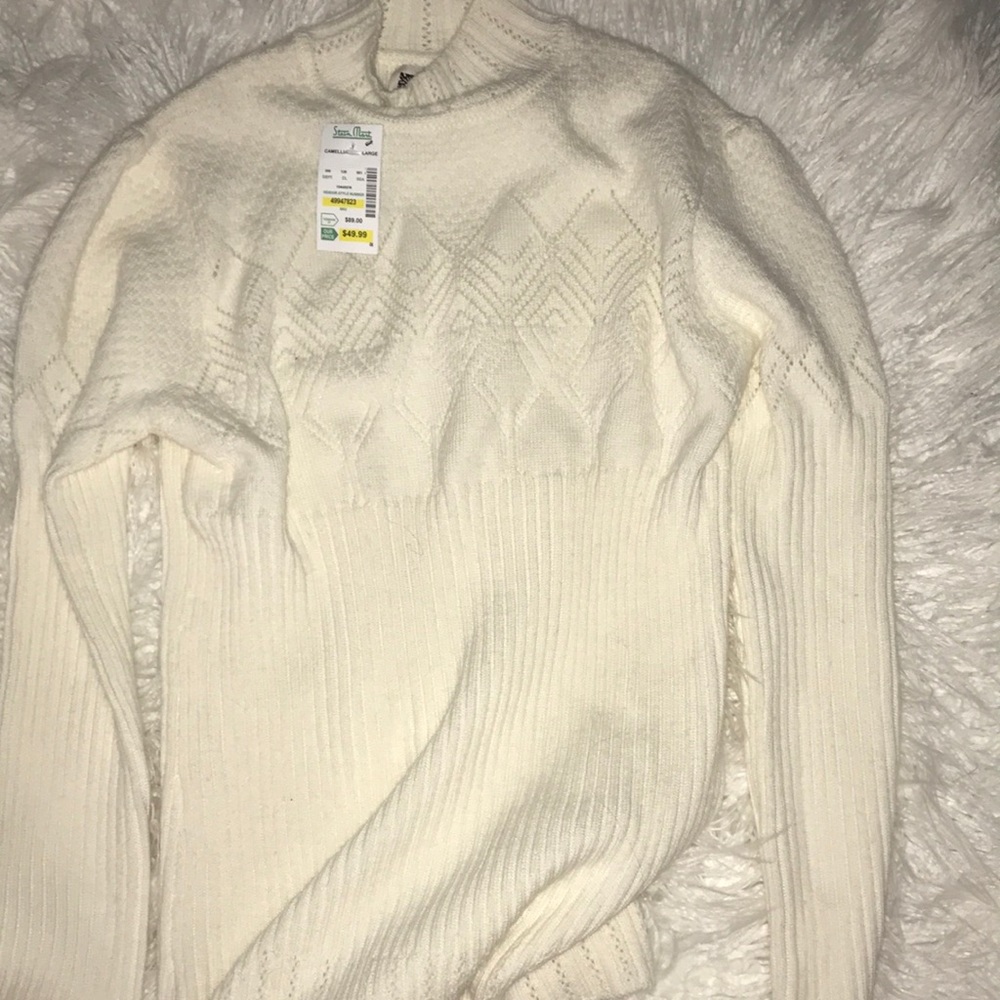 ANNE KLEIN cream sweater L